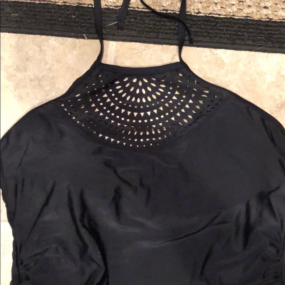 Adorable ONE piece halter top black suit